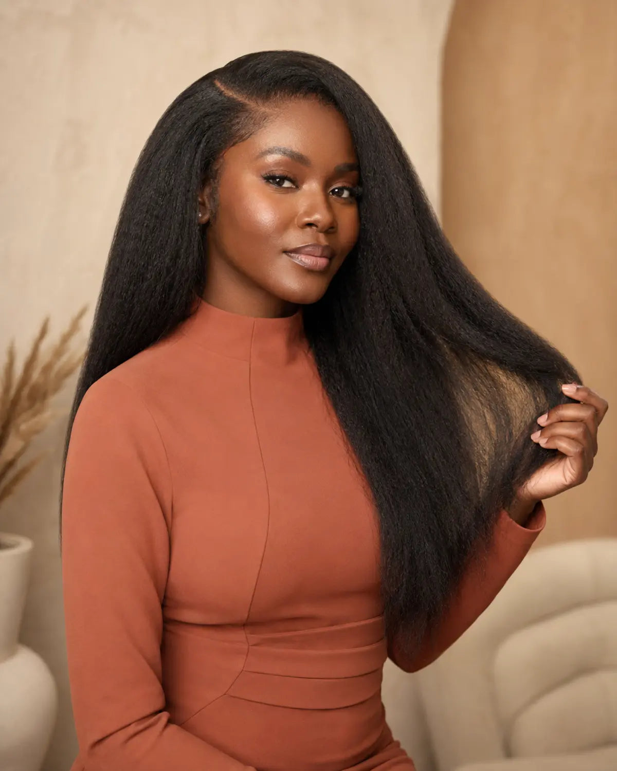 Kinky Straight Glueless Wig